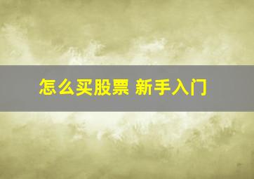 怎么买股票 新手入门